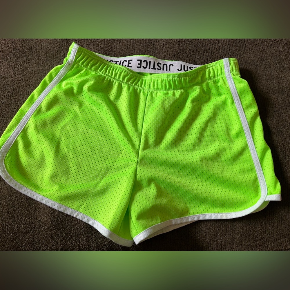 NWOT Justice Size 14 Girls Shorts Lime Green mesh